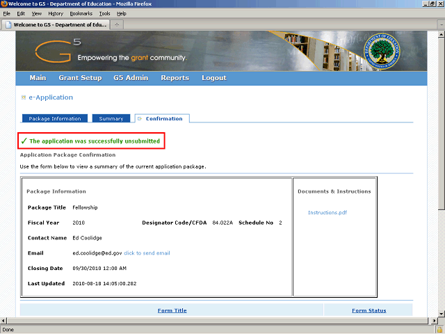 Screen image of this step