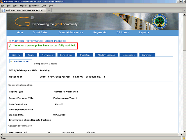 Screen image of this step