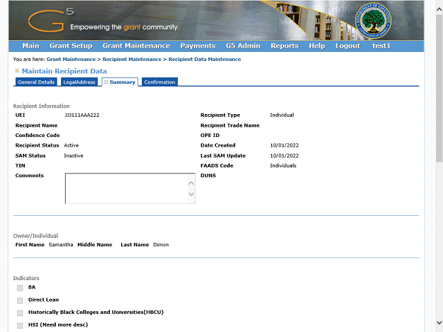 Screen image of this step