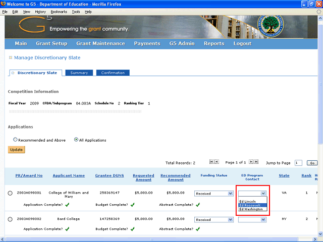 Screen image of this step