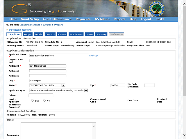 Screen image of this step