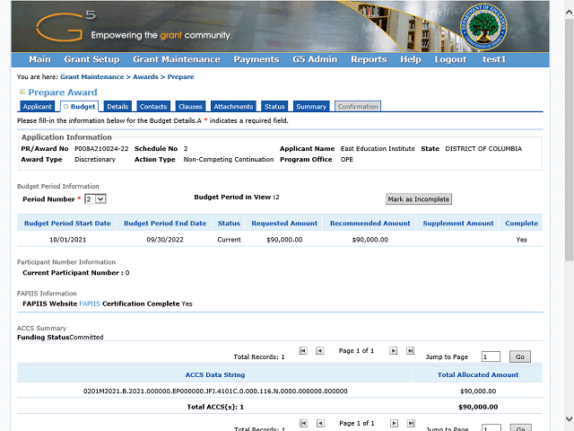 Screen image of this step