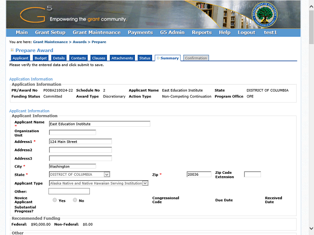 Screen image of this step