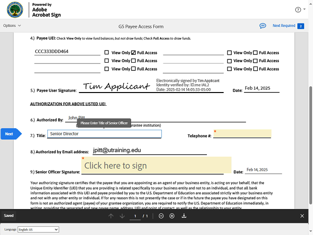 Screen image of this step