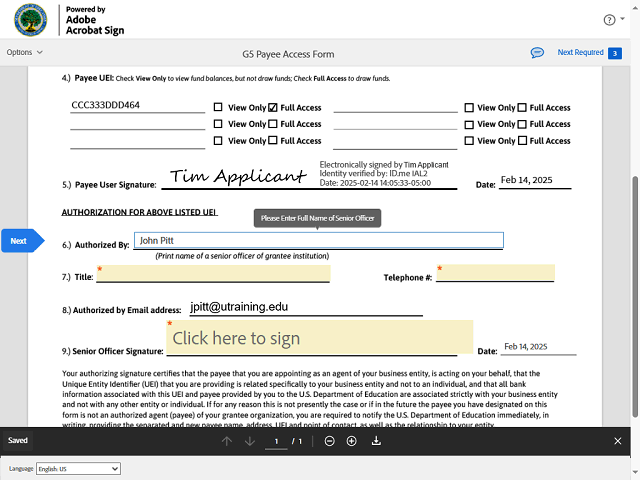 Screen image of this step