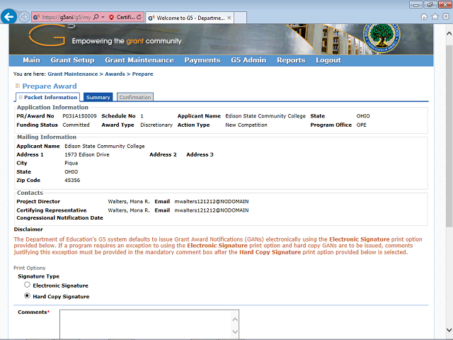 Screen image of this step