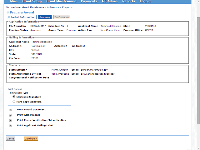 Screen image of this step
