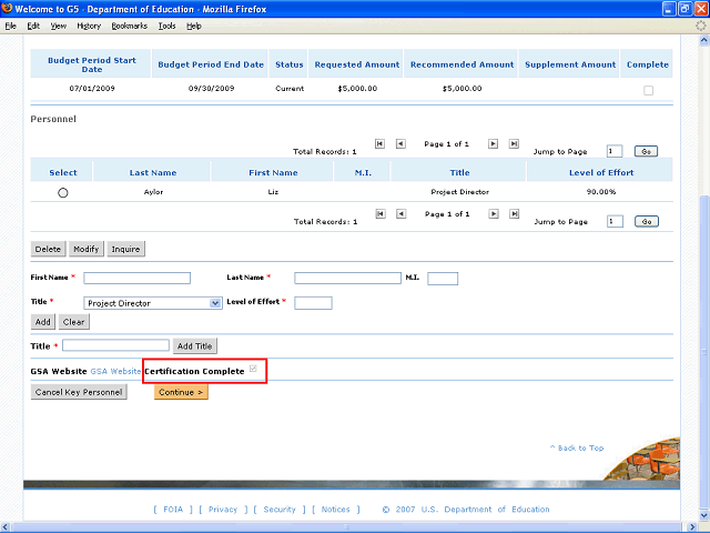 Screen image of this step