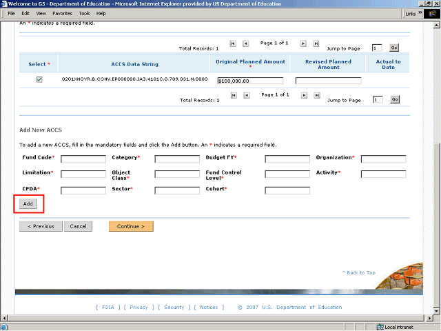 Screen image of this step
