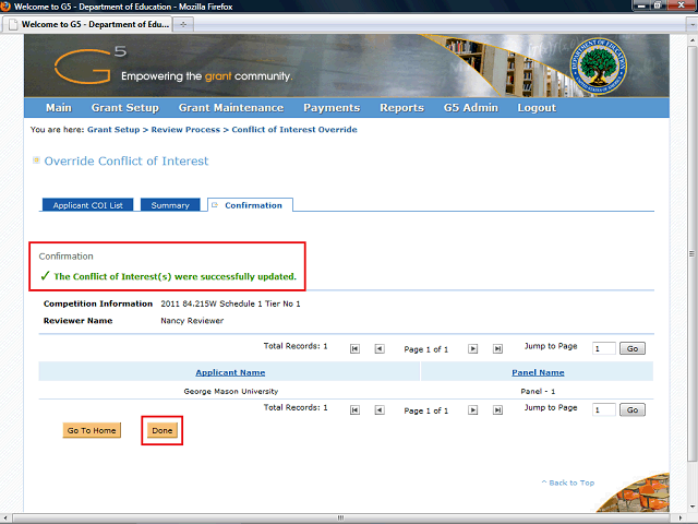 Screen image of this step
