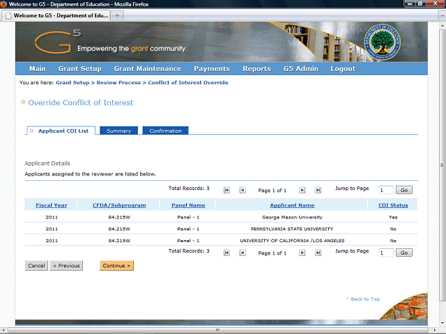 Screen image of this step