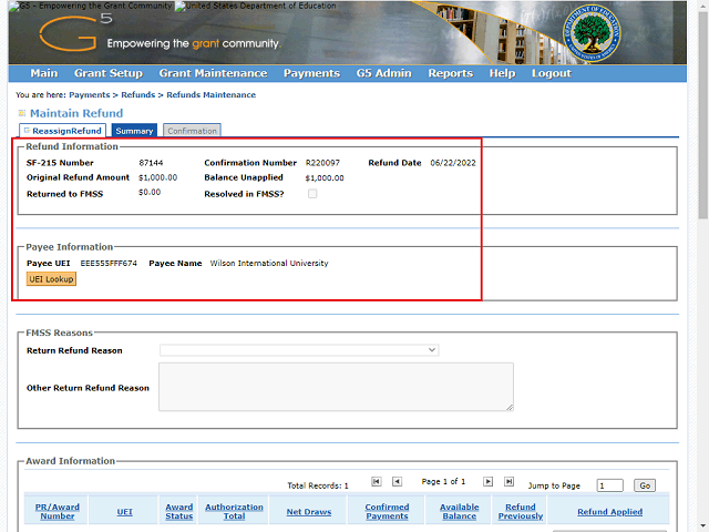 Screen image of this step