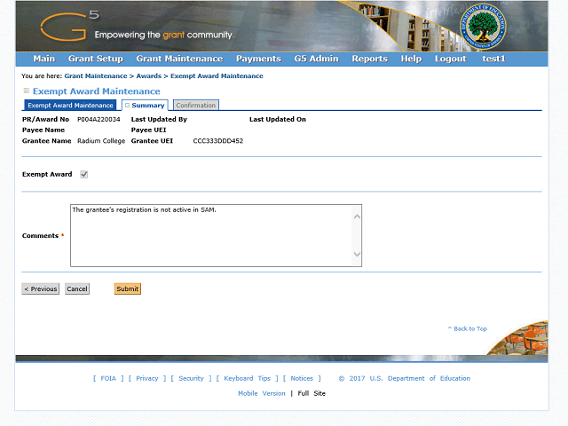 Screen image of this step