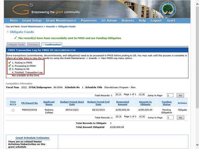 Screen image of this step