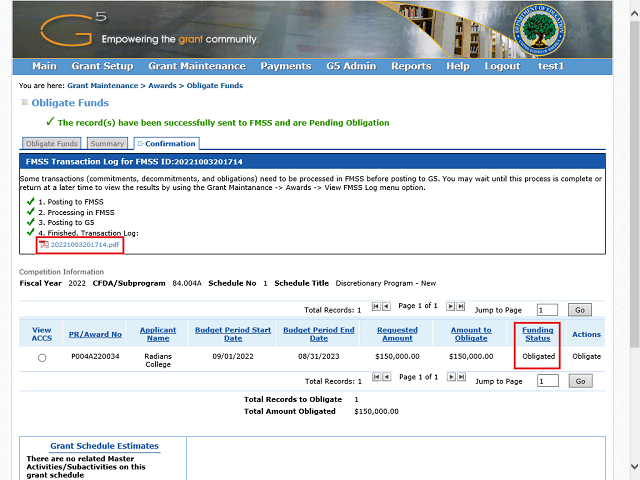 Screen image of this step