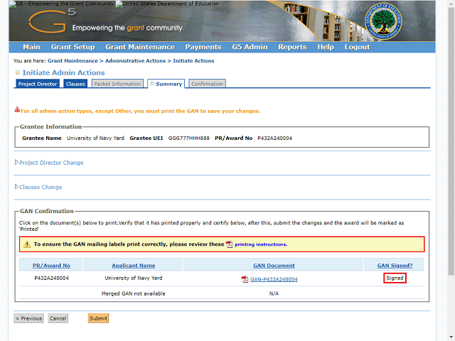 Screen image of this step