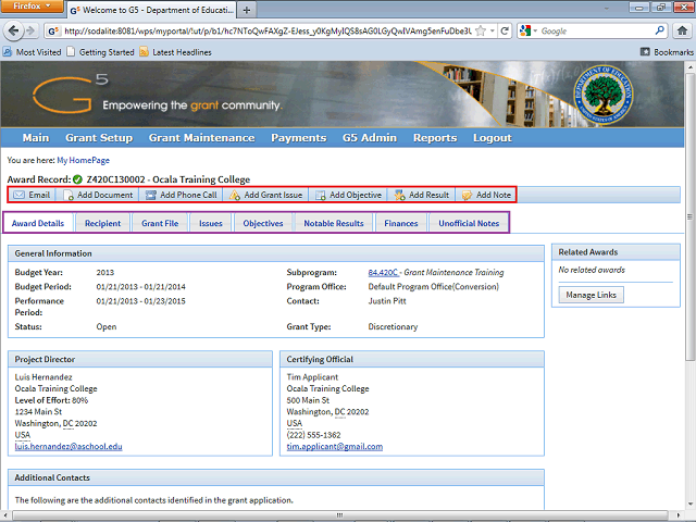 Screen image of this step