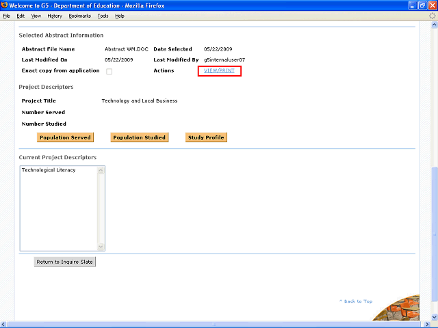 Screen image of this step
