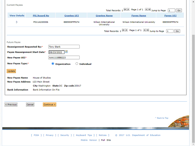 Screen image of this step