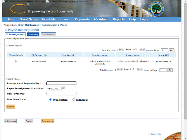 Screen image of this step