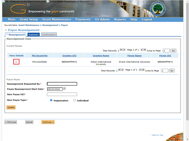 Screen image of this step