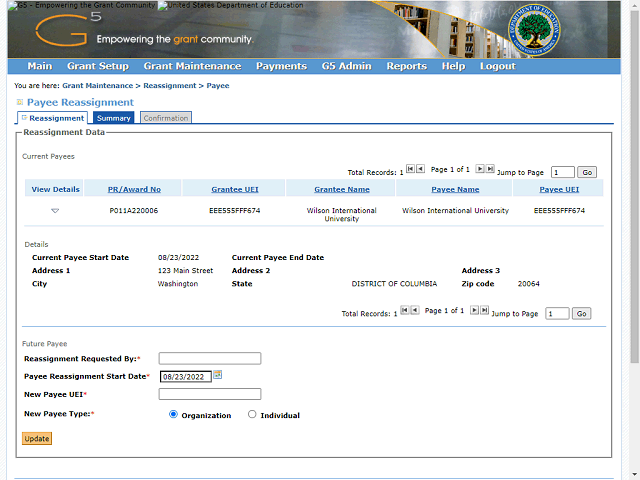Screen image of this step