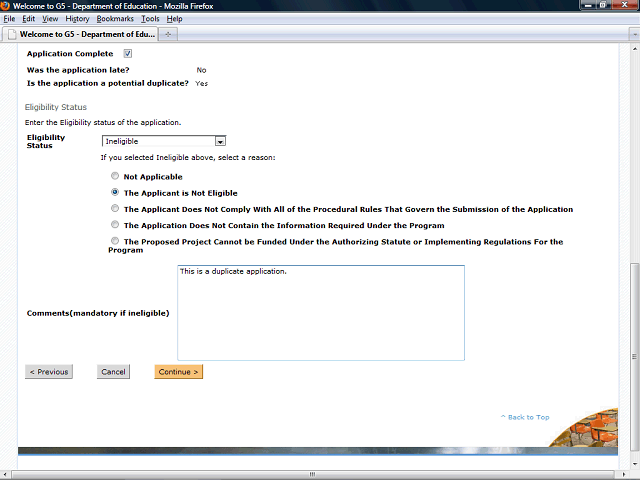 Screen image of this step