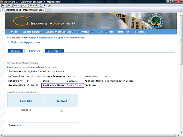 Screen image of this step