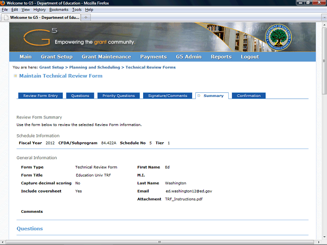 Screen image of this step