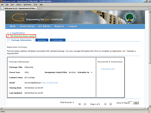 Screen image of this step