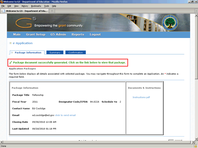 Screen image of this step