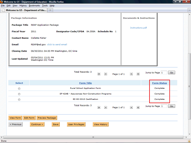 Screen image of this step