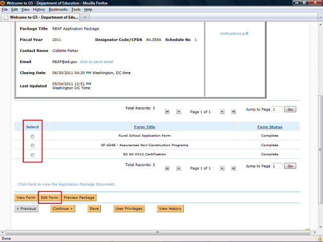 Screen image of this step