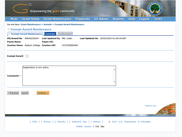 Screen image of this step