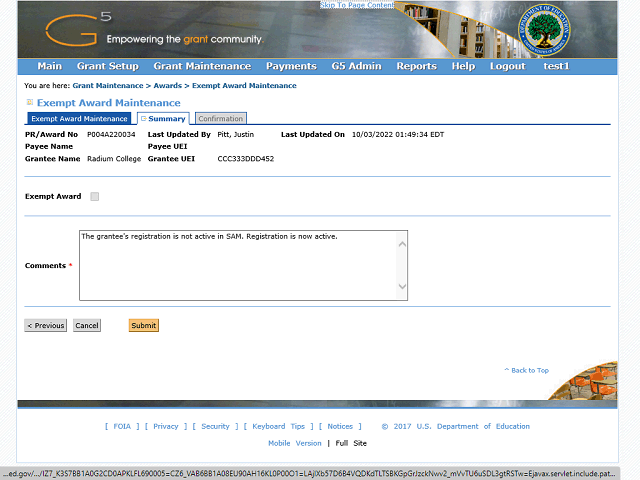 Screen image of this step