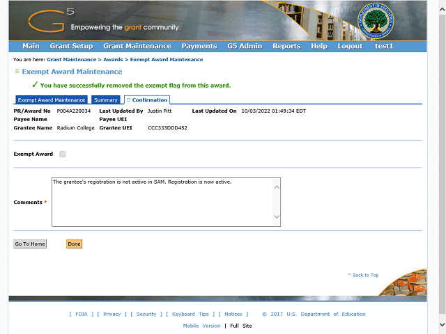 Screen image of this step