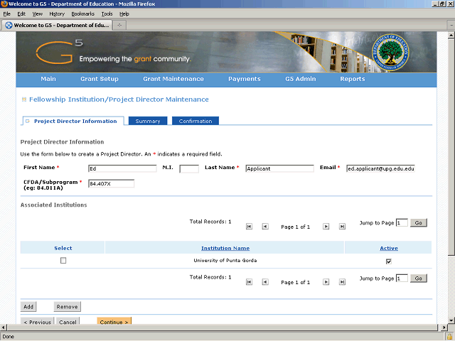 Screen image of this step