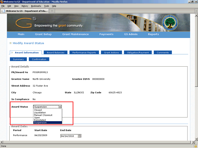 Screen image of this step
