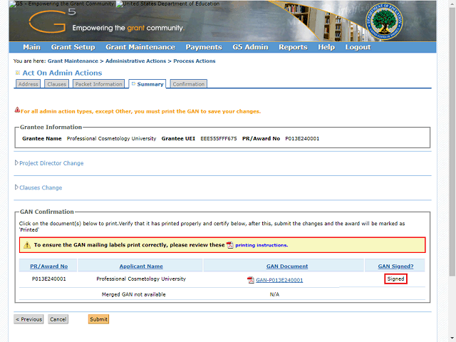 Screen image of this step