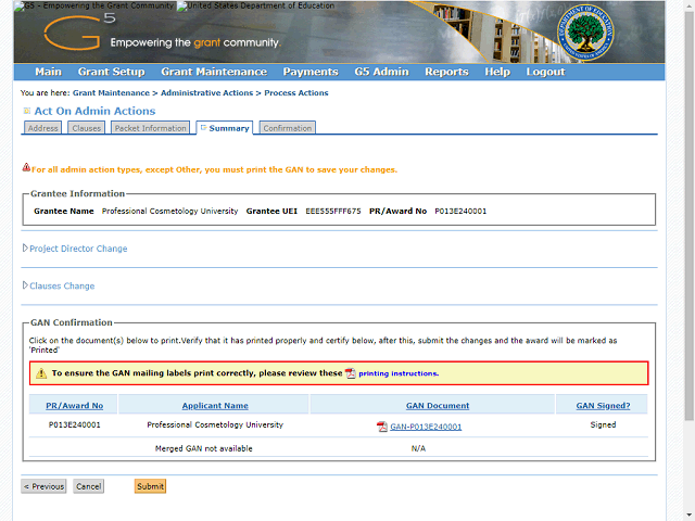 Screen image of this step