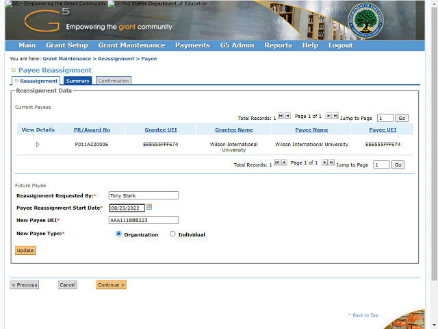 Screen image of this step