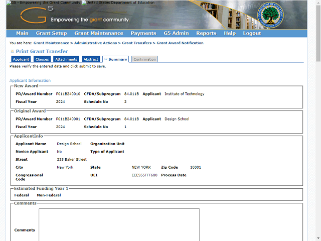 Screen image of this step