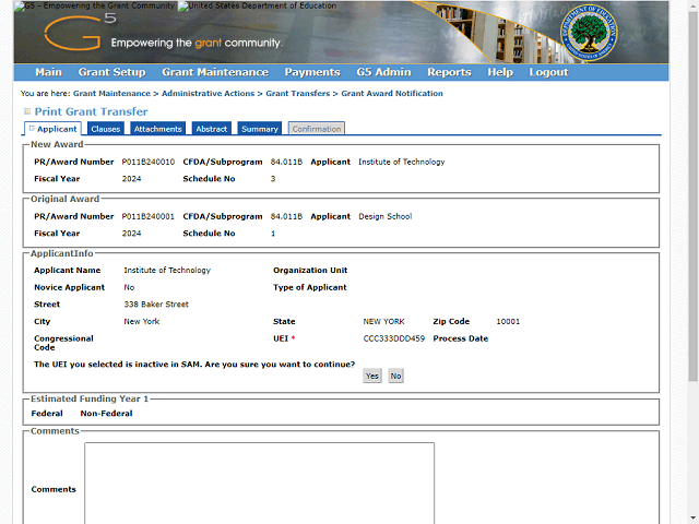 Screen image of this step