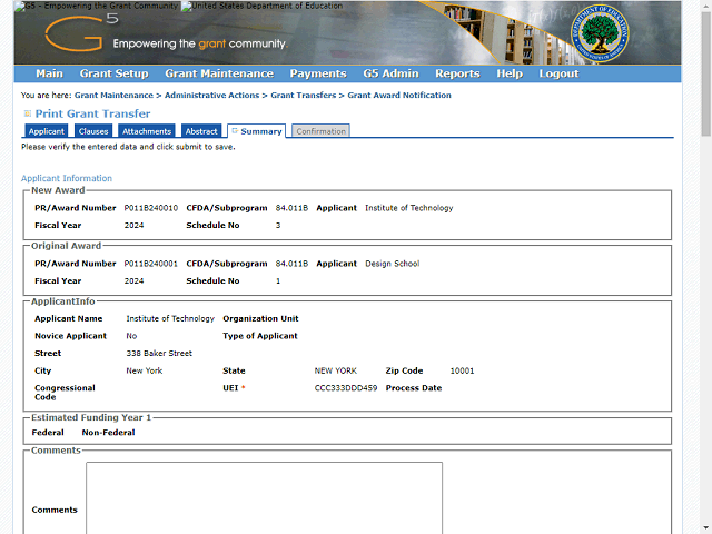 Screen image of this step