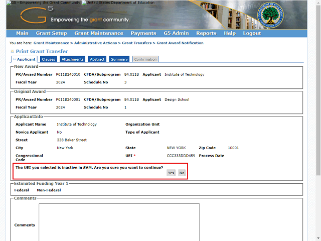 Screen image of this step