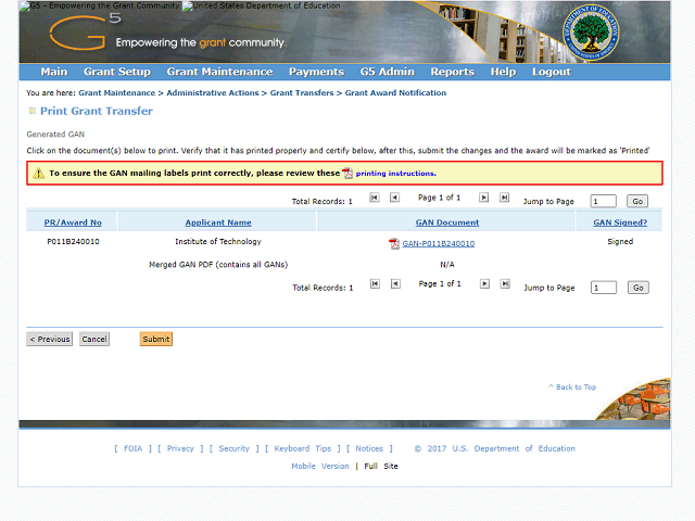 Screen image of this step