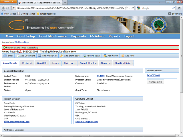 Screen image of this step