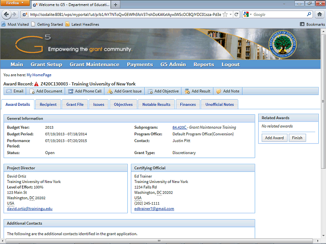 Screen image of this step