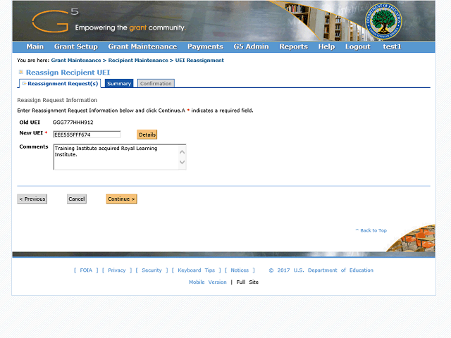 Screen image of this step