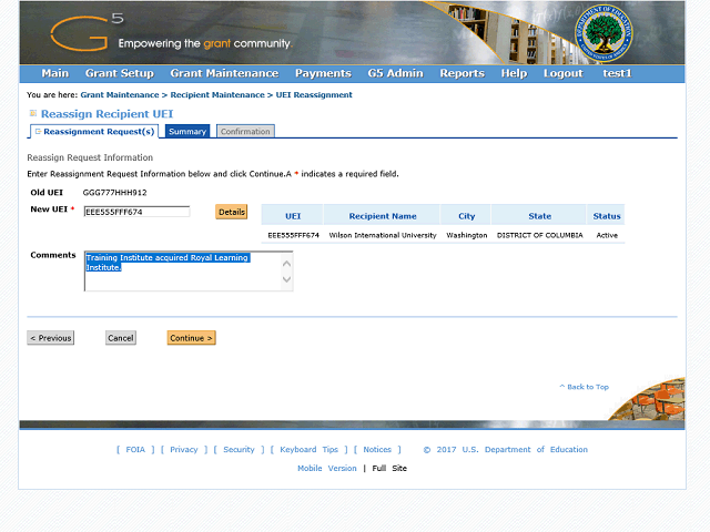 Screen image of this step